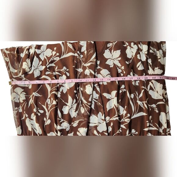 Lane Bryant Dress Long Sleeve Fit Flare Chiffon Fall‎ Brown Twee Cottage 18 1X - Picture 11 of 16